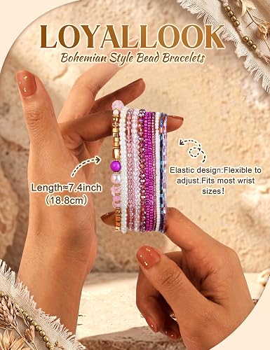 6 Sets Bohemian Stackable Bead Bracelets for Women