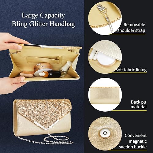 Henoyso 5-Piece Rhinestone Jewelry & Evening Clutch Set for Women.