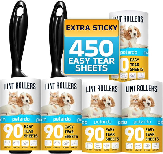 Lint Rollers for Pet Hair, White, Sticky Remover for Couch, Clothes, Furniture and Carpet, Dog and Cat Fur Remover