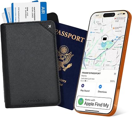 Apple MFi Certified Trackable Passport Holder for Travel