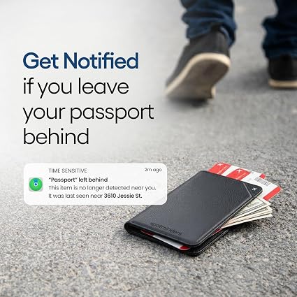 Apple MFi Certified Trackable Passport Holder for Travel